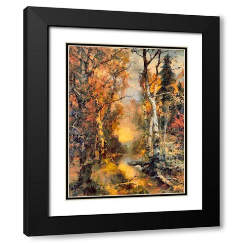 Deep Autumn Sunset Black Modern Wood Framed Art Print with Double Matting by Medeiros, Celito