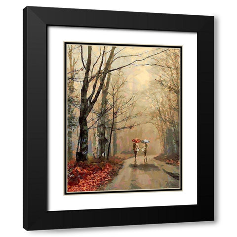 Romantic Date Black Modern Wood Framed Art Print with Double Matting by Medeiros, Celito