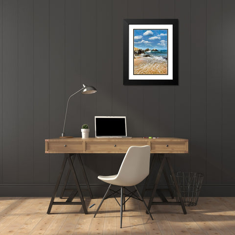 Rocky Beach Black Modern Wood Framed Art Print with Double Matting by Medeiros, Celito