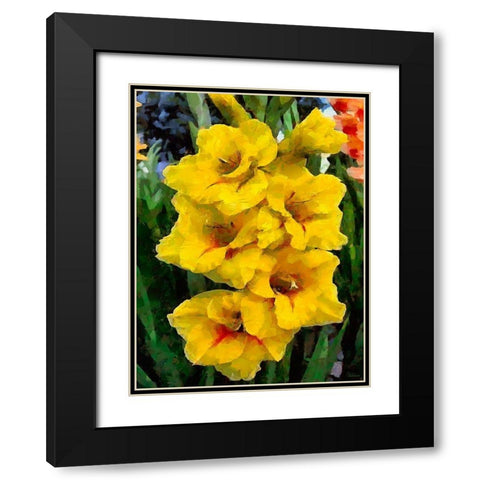 Yellow Hyacint Black Modern Wood Framed Art Print with Double Matting by Medeiros, Celito