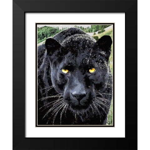 Black Panther II Black Modern Wood Framed Art Print with Double Matting by Medeiros, Celito