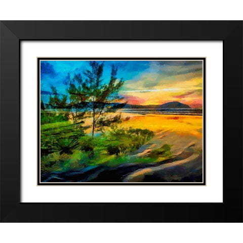 Lake after Sunset Black Modern Wood Framed Art Print with Double Matting by Medeiros, Celito