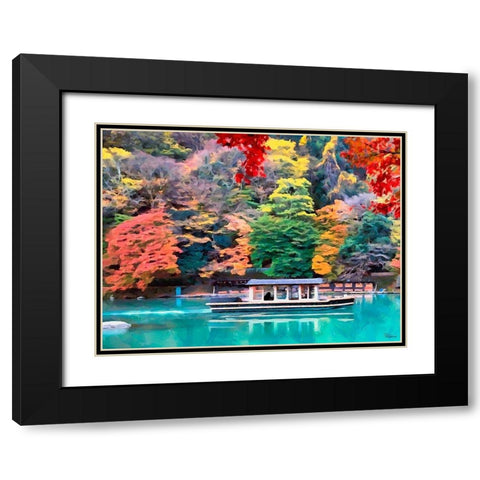 Colorful Park I Black Modern Wood Framed Art Print with Double Matting by Medeiros, Celito