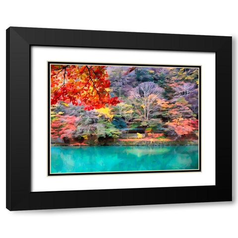 Colorful Park II Black Modern Wood Framed Art Print with Double Matting by Medeiros, Celito