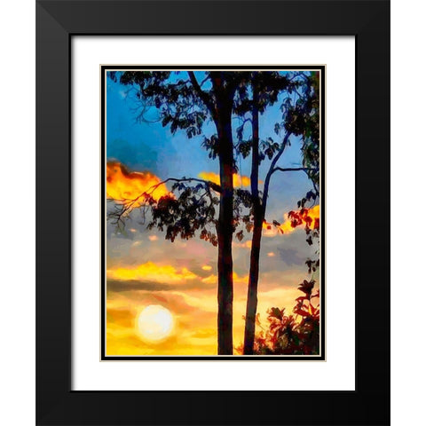 Evening is Approaching Black Modern Wood Framed Art Print with Double Matting by Medeiros, Celito
