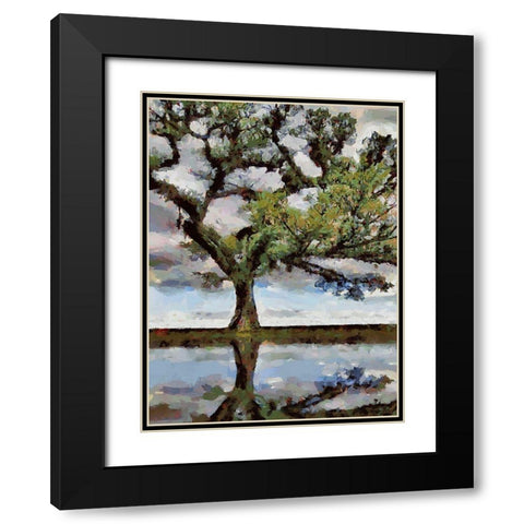 Big Tree Black Modern Wood Framed Art Print with Double Matting by Medeiros, Celito