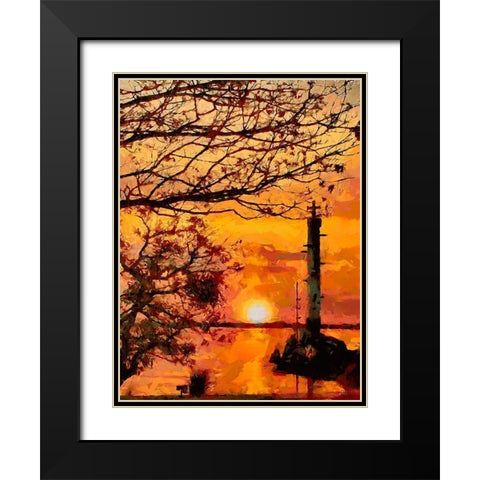 Old Lighthouse with a Cross IV Black Modern Wood Framed Art Print with Double Matting by Medeiros, Celito