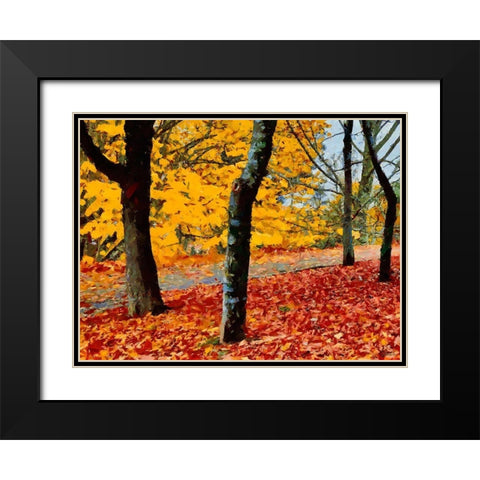 Autumn has Come Black Modern Wood Framed Art Print with Double Matting by Medeiros, Celito