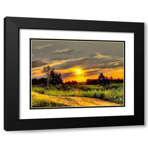 Sunlit House Black Modern Wood Framed Art Print with Double Matting by Medeiros, Celito