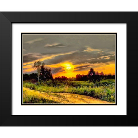Sunlit House Black Modern Wood Framed Art Print with Double Matting by Medeiros, Celito