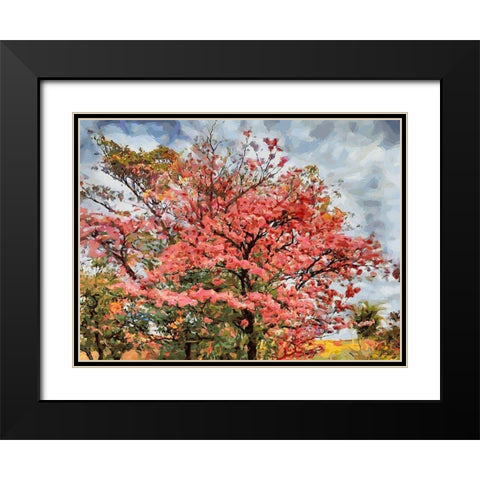 A Tree by the Road Black Modern Wood Framed Art Print with Double Matting by Medeiros, Celito