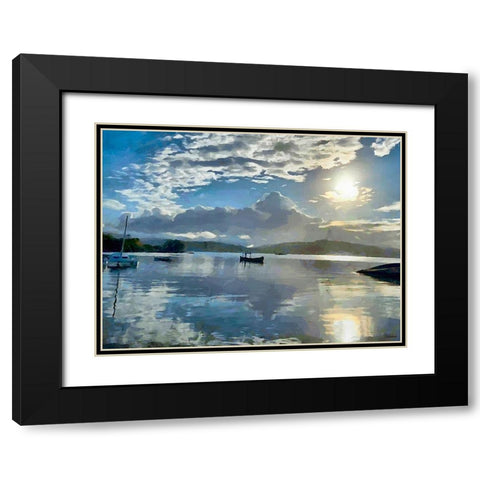 Two Coconut Trees Black Modern Wood Framed Art Print with Double Matting by Medeiros, Celito