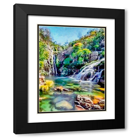 Beautiful Beach Black Modern Wood Framed Art Print with Double Matting by Medeiros, Celito
