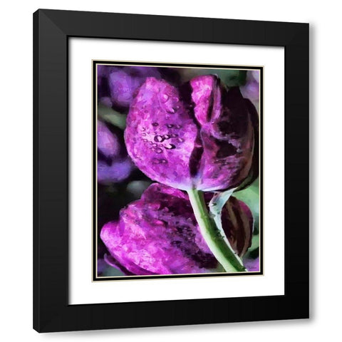 Purple Tulips Black Modern Wood Framed Art Print with Double Matting by Medeiros, Celito