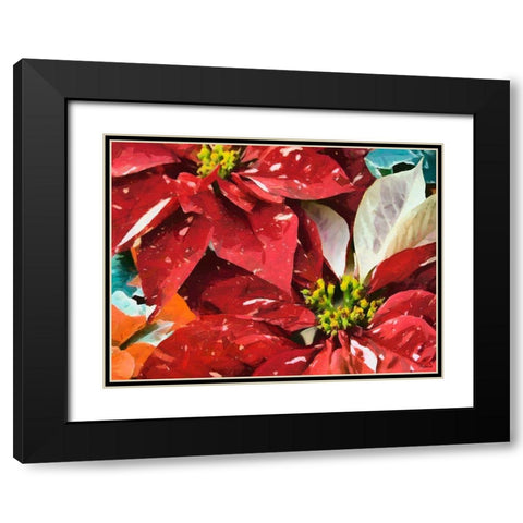 Red Flowers I Black Modern Wood Framed Art Print with Double Matting by Medeiros, Celito