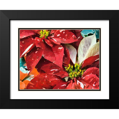 Red Flowers I Black Modern Wood Framed Art Print with Double Matting by Medeiros, Celito