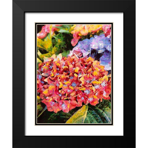 Red - Yellow Flower Black Modern Wood Framed Art Print with Double Matting by Medeiros, Celito