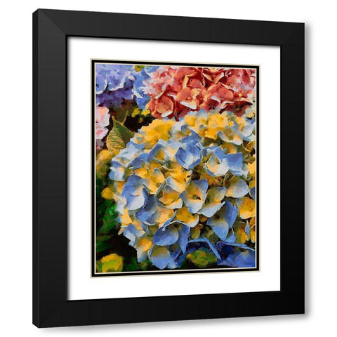 Purple - Yellow Flower Black Modern Wood Framed Art Print with Double Matting by Medeiros, Celito