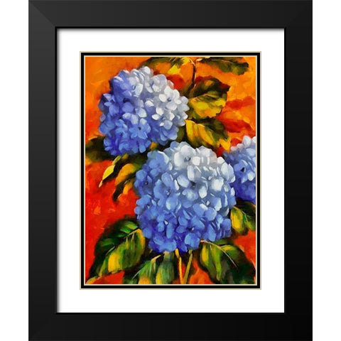 Purple Flowers Black Modern Wood Framed Art Print with Double Matting by Medeiros, Celito