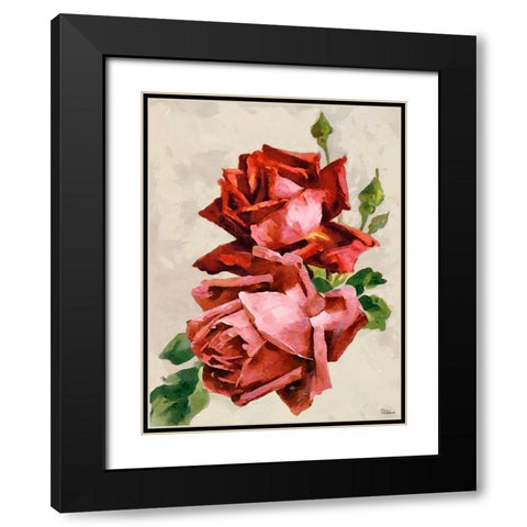 Red Roses III Black Modern Wood Framed Art Print with Double Matting by Medeiros, Celito