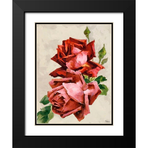 Red Roses III Black Modern Wood Framed Art Print with Double Matting by Medeiros, Celito