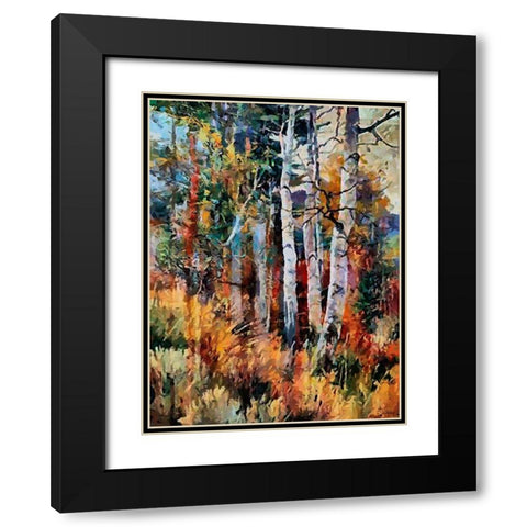 Birches Wood I Black Modern Wood Framed Art Print with Double Matting by Medeiros, Celito