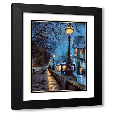 Cable Car in San Francisco II Black Modern Wood Framed Art Print with Double Matting by Medeiros, Celito