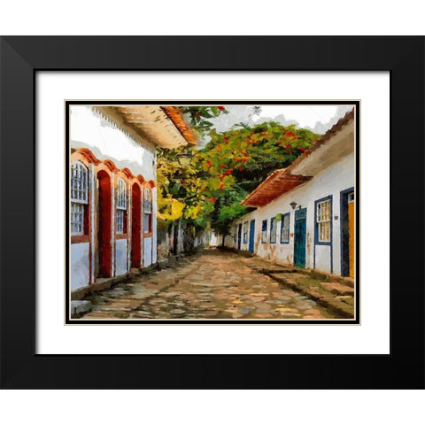 A Town in Brazil II Black Modern Wood Framed Art Print with Double Matting by Medeiros, Celito