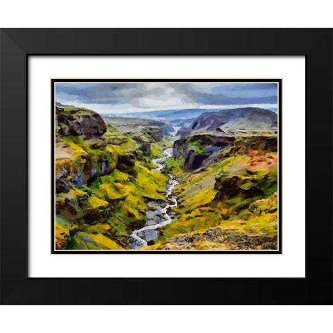 Canyon of the River Black Modern Wood Framed Art Print with Double Matting by Medeiros, Celito