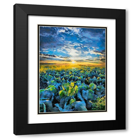 Sunset over the Meadow Black Modern Wood Framed Art Print with Double Matting by Medeiros, Celito