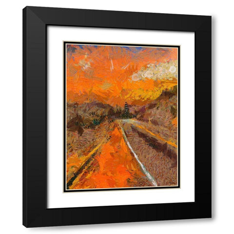 Golden Sunset Black Modern Wood Framed Art Print with Double Matting by Medeiros, Celito
