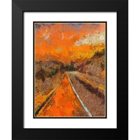 Golden Sunset Black Modern Wood Framed Art Print with Double Matting by Medeiros, Celito