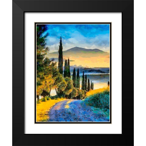 Mountain in Tuscany Black Modern Wood Framed Art Print with Double Matting by Medeiros, Celito