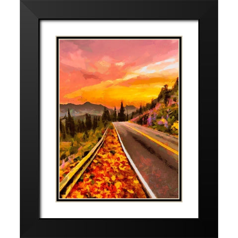 Sunset in the Mountains Black Modern Wood Framed Art Print with Double Matting by Medeiros, Celito