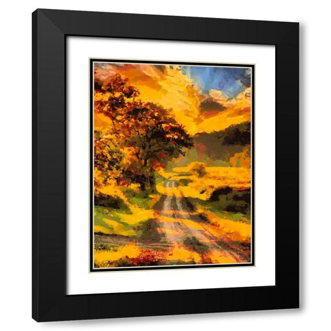 Golden Sunset Black Modern Wood Framed Art Print with Double Matting by Medeiros, Celito