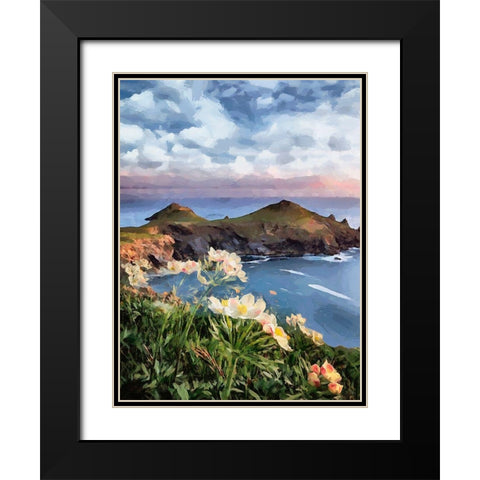 Flowers in the Meadow by the Sea III Black Modern Wood Framed Art Print with Double Matting by Medeiros, Celito
