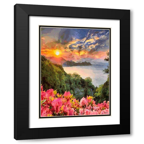 Flowers in the Meadow by the Sea IV Black Modern Wood Framed Art Print with Double Matting by Medeiros, Celito