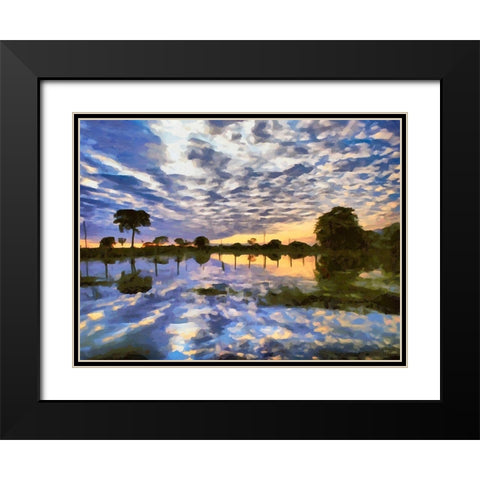 Before Sunrise Black Modern Wood Framed Art Print with Double Matting by Medeiros, Celito