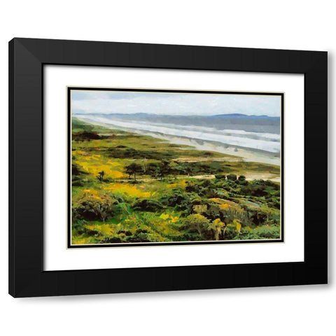 The Coast in Brazil Black Modern Wood Framed Art Print with Double Matting by Medeiros, Celito