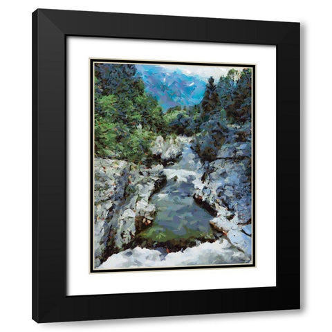 Stream in the Mountains IV Black Modern Wood Framed Art Print with Double Matting by Medeiros, Celito