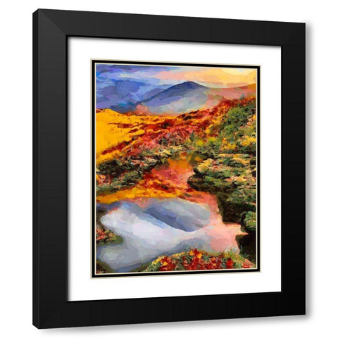 Golden Autumn in the Mountains I Black Modern Wood Framed Art Print with Double Matting by Medeiros, Celito