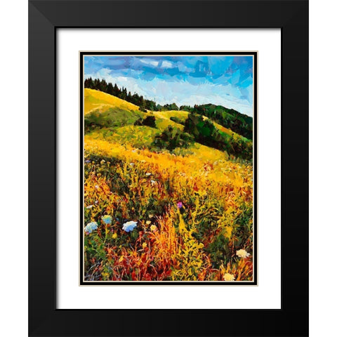 Mountains Meadow I Black Modern Wood Framed Art Print with Double Matting by Medeiros, Celito
