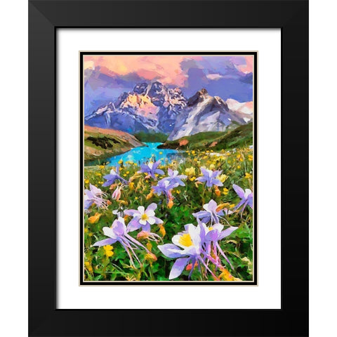 Mountains Meadow III Black Modern Wood Framed Art Print with Double Matting by Medeiros, Celito