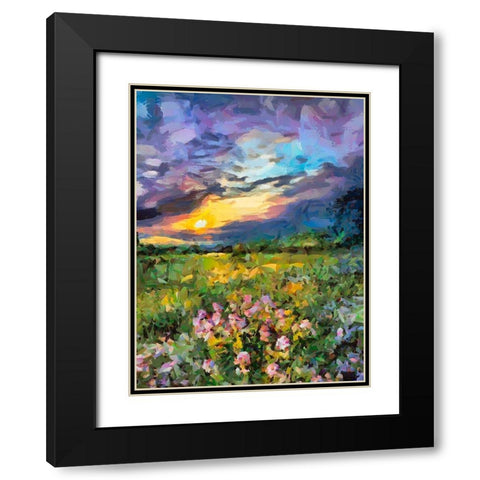 Mountains Meadow IV Black Modern Wood Framed Art Print with Double Matting by Medeiros, Celito