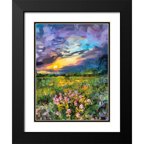 Mountains Meadow IV Black Modern Wood Framed Art Print with Double Matting by Medeiros, Celito