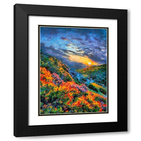 Mountains Meadow V Black Modern Wood Framed Art Print with Double Matting by Medeiros, Celito