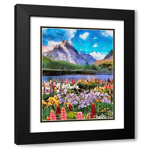 Mountains Meadow VI Black Modern Wood Framed Art Print with Double Matting by Medeiros, Celito