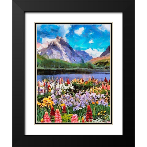 Mountains Meadow VI Black Modern Wood Framed Art Print with Double Matting by Medeiros, Celito