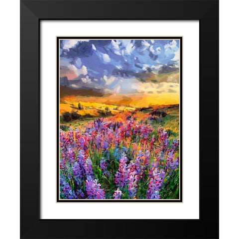 Mountains Meadow VII Black Modern Wood Framed Art Print with Double Matting by Medeiros, Celito