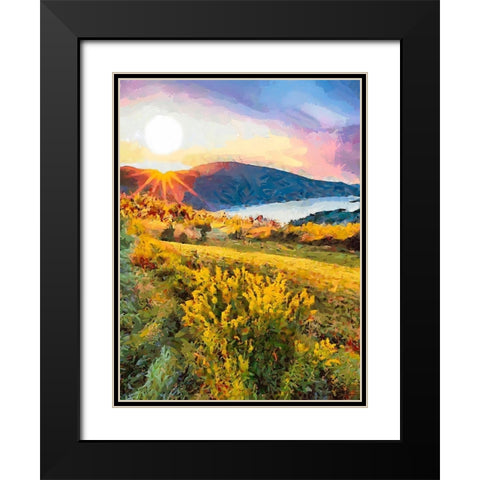 Mountains Meadow VIII Black Modern Wood Framed Art Print with Double Matting by Medeiros, Celito